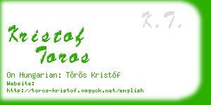 kristof toros business card