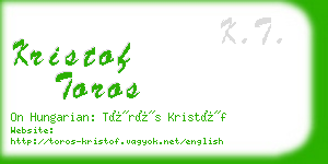 kristof toros business card